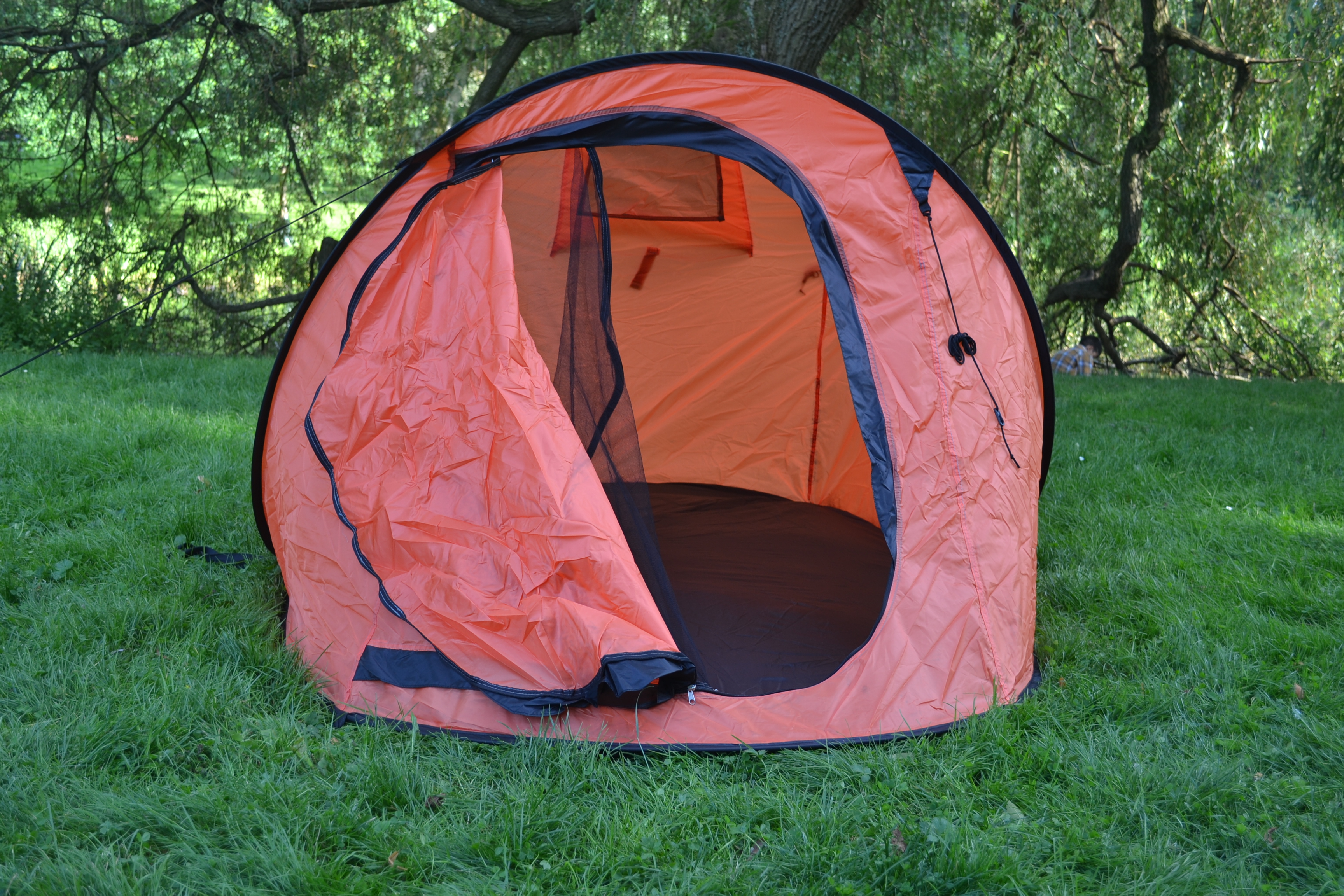 Wurfzelt Sekundenzelt 2-3 Person Outdoor Campingzelt Tent Pop Up 245x145x110cm Orange