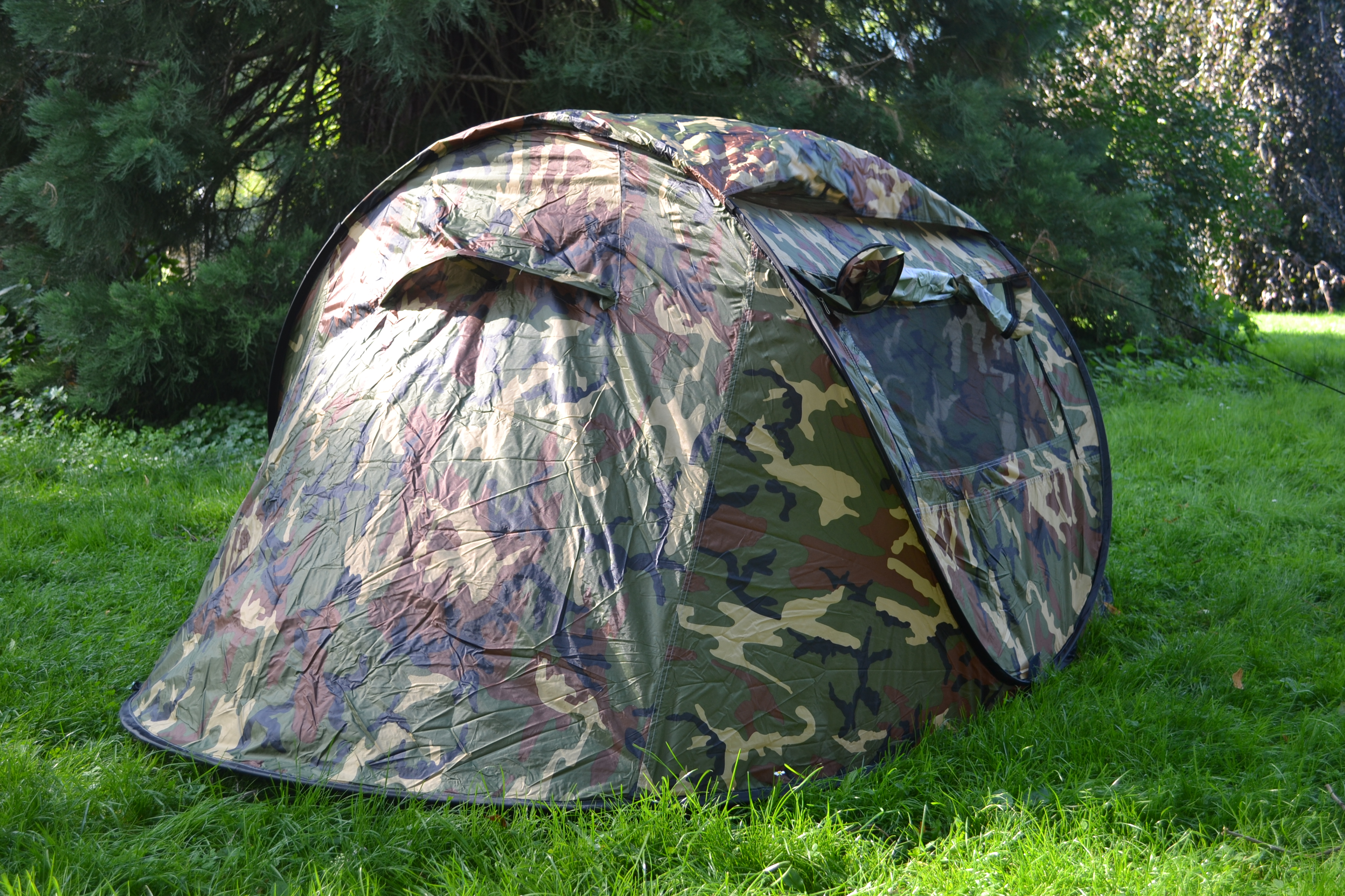 Wurfzelt Sekundenzelt 2-3 Person Outdoor Campingzelt Tent Pop Up 245x145x110cm Camouflage