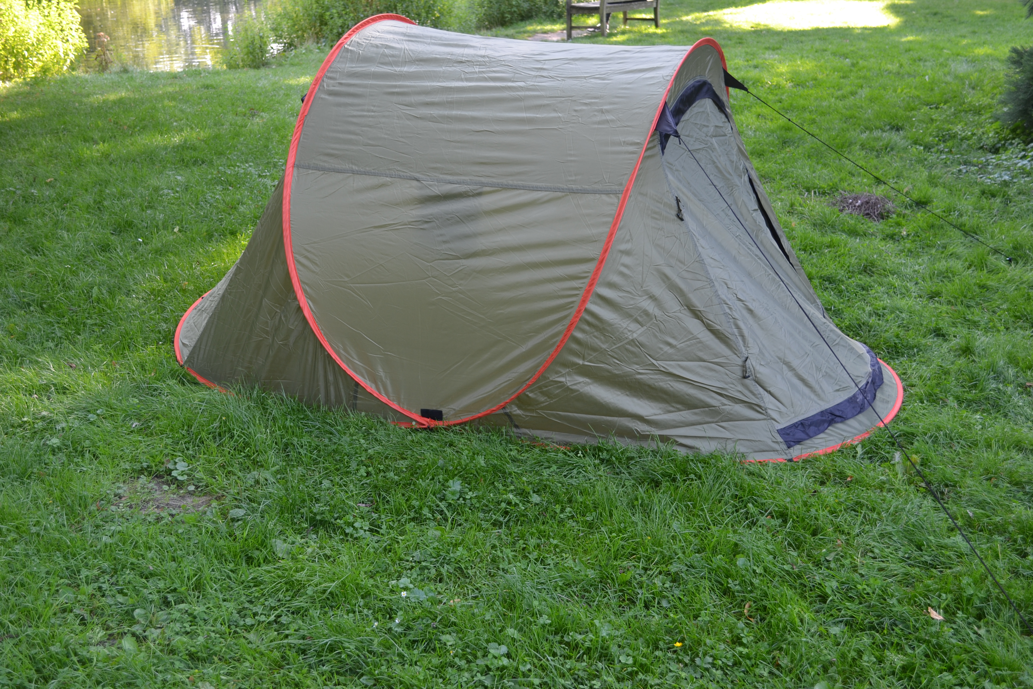 Wurfzelt Sekundenzelt 2-3 Person Outdoor Campingzelt Tent Pop Up 245x145x110cm GRÜN